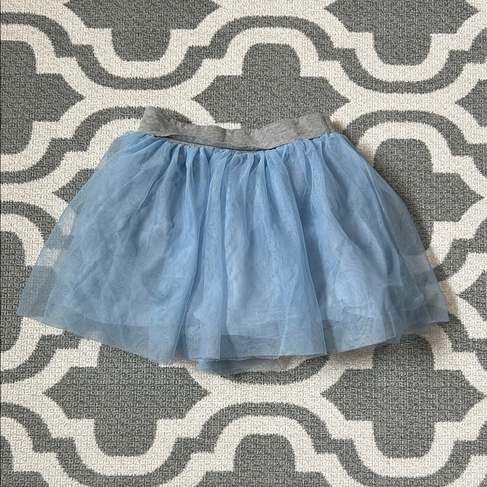 GAP Blue Tulle Skirt with Gray Elastic Waistband